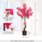 Costway 1/2 Pack 42" Artificial Plum Blossom Tree with 92 Flowers & Realistic Trunk Indoor